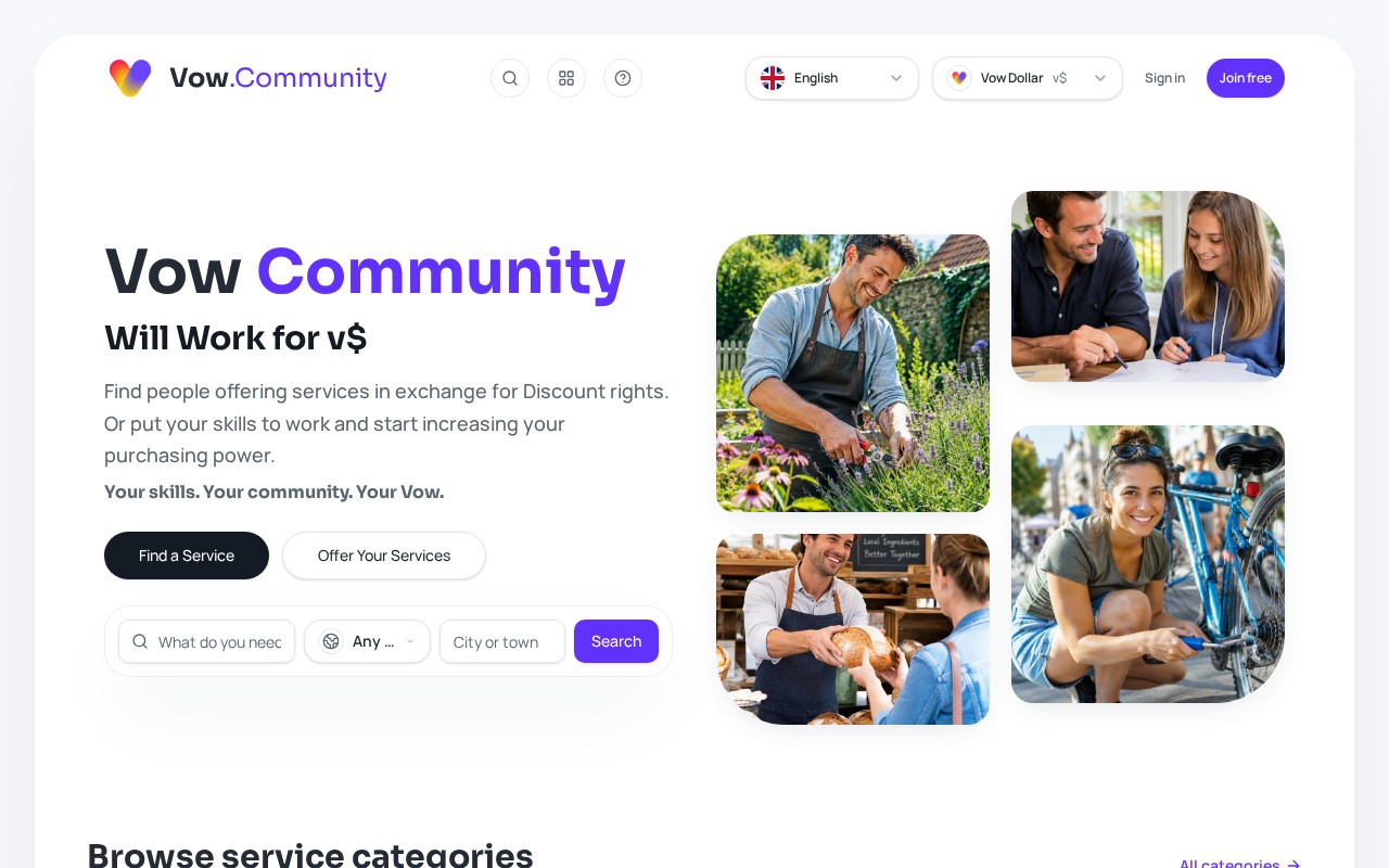 Vow.Community website screenshot